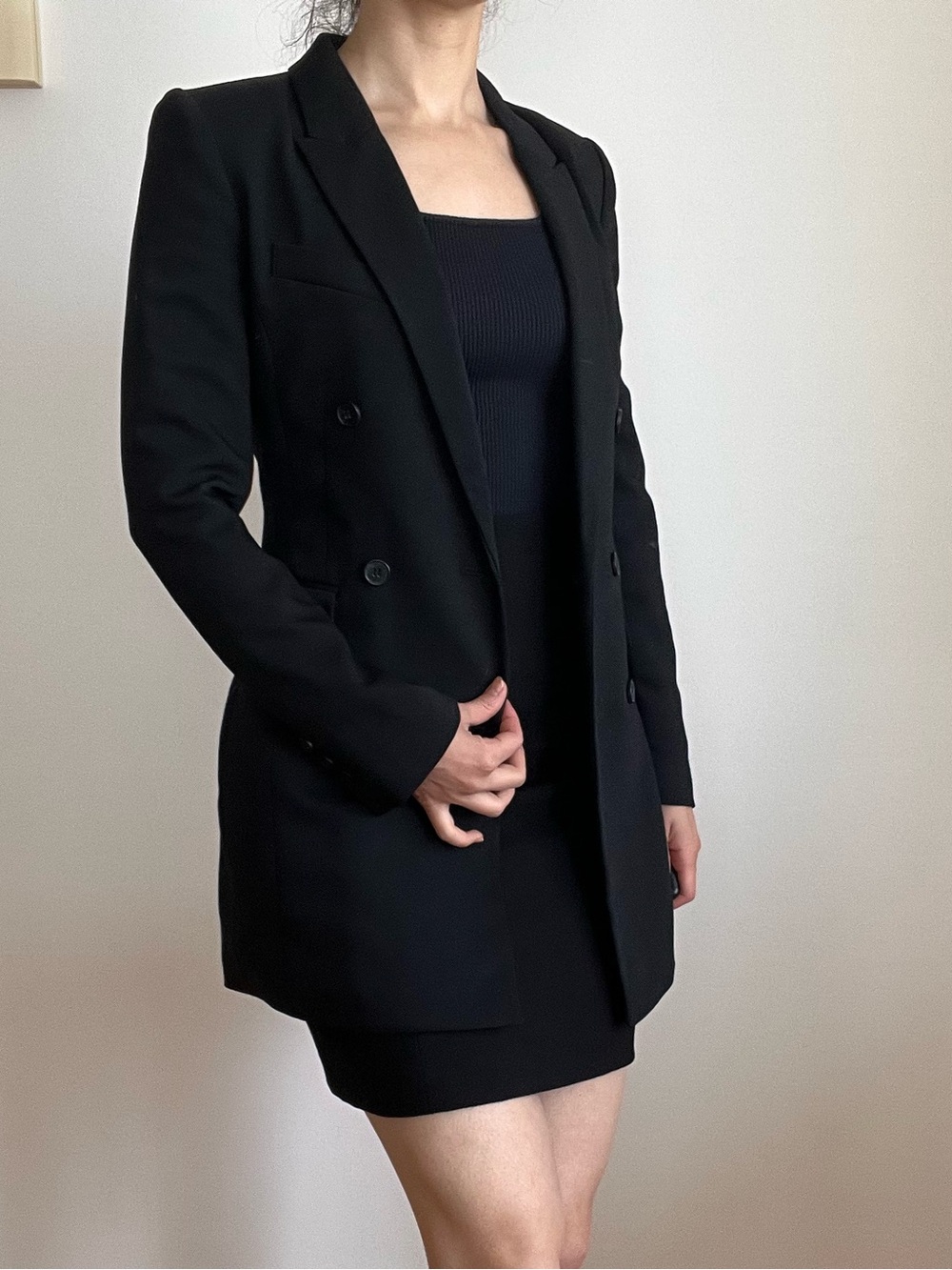 H&M Black Double-Breasted Women's Blazer